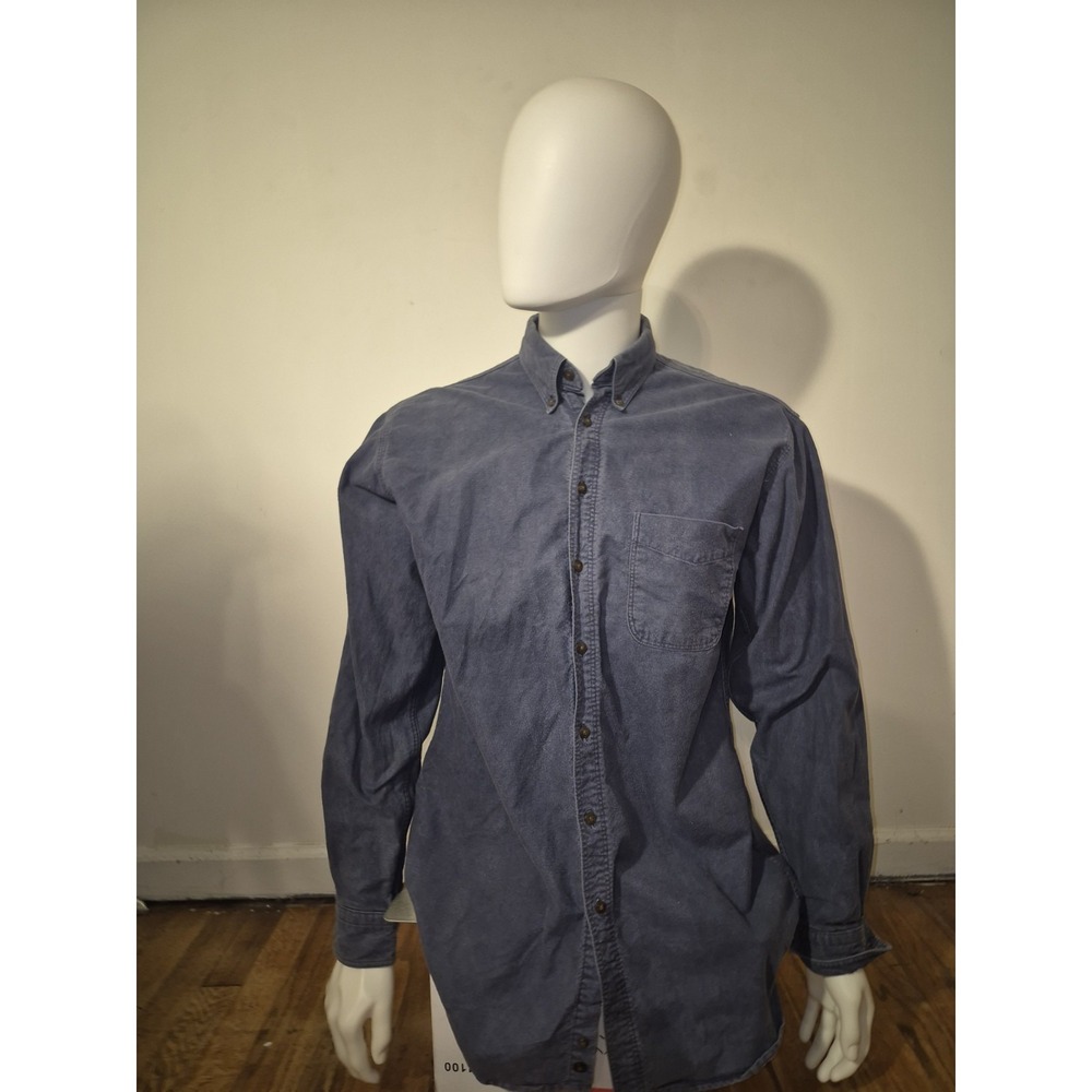 Woolrich Shirt Mens ML Blue Chamois Flannel Button Up Long Sleeve Outdoor Hiking